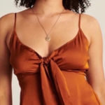 Abercrombie & Fitch Abercrombie & Fitch Satin Tie-Front Camisole Brown Womens Size Large Y2K *FLAWS Photo 0
