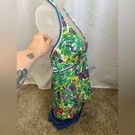 Lands End Womens Swimsuit Sz 12DD/10 Two Piece Halter Tankini & Short EUC 0390 Blue Photo 1