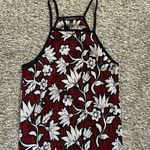 Topshop  Red and White Floral Tank Top Size 4/S Photo 3