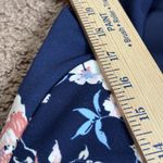 Crescent & Willough Women's Blazer Size M Navy Blue Floral One Button 3/4 Sleeve Size M Photo 14