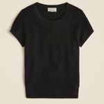 J.Crew  Ribbed featherweight cashmere T-shirt Black Small NWT Old Money Photo 1