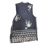 Johnny Was  Taupe Sleeveless Vest with Beige Embroidery – Size M Photo 3