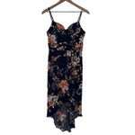 Lulus My Favorite Day Navy Blue Floral Print Tulip Skirt Midi Dress Size M Size M Photo 1