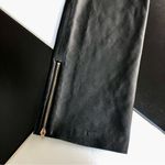 Milly  NY Genuine Black Stretch Leather Pants 8 zippers at hem moto style Photo 3