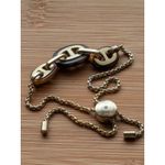 Michael Kors  Adjustable Chain Link Slider Boho Maritime Gold Tone Bracelet Photo 4