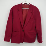 MaxMara Red Wool Blazer Jacket Womens Size US 8 Preppy Photo 0