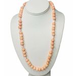Vintage Womens Karla Jordan Peach Pastel Glass Bead Necklace 24" Long Photo 0