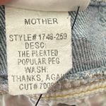 MOTHER Pleated Popular Peg Jeans Thanks Again Straight Leg Cropped High Waist 25 Blue Photo 7