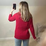 Rafaella : Red Wide Ribbed Knit Cowl Neck Sweater Photo 1