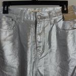 Madewell The 90s Straight Denim Jean Women's 29 Silver Foil Metallic Rigid NWT Photo 8