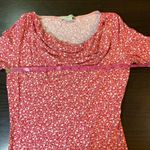 Boden floral drapes neck long sleeve top 00s retro romantic cottagecore chic 6 Red Photo 6