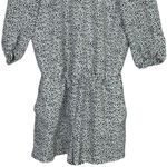 ZARA Animal Polka Dot Black White Open Tie Back Shorts Romper 1/2 Sleeve XS Photo 2