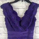 Tadashi Shoji Purple Lace Dark Feminine Sexy Sheath Dress Size 0 Petite Photo 1