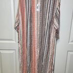 Ariat NWT Sunset Fringe Kimono Multicolor Peach Gray White Pink Size XS / S Photo 2