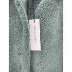 Rebecca Minkoff Green Sherpa Fleece Jacket Collared Button Front Pockets Size L Photo 3