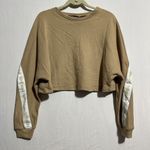 Kittenish Sweatshirt Women's Small Brown Long Sleeve Crew Neck Pullover Cropped Photo 0