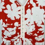 Anthropologie Maeve summer breeze red white floral V neck short sleeve dress XS Photo 3