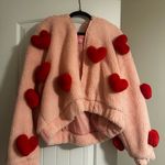 Sugar Thrillz Pink Jacket with Red Heart Accents Size L Photo 0