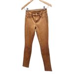 7 For All Mankind Skinny Ankle Pants Size 24 Womens Tan Faux Leather NEW Photo 2