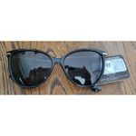 Panama Jack Polarized Women's Cat Eye Sunglasses Black With Gold Roped Arms New Photo 2