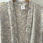 Long Cream Marled Duster Sweater Cozy Grandma Cardigan Loungewear Oversized Blue Size XS Photo 1