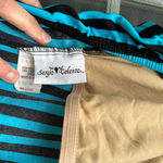 Vintage Sergio Valente retro striped one piece bathing suit Size 13/14 Blue Photo 3