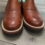 Ariat Leather Western Round Toe Cowboy Boots Turquoise Brown Size 7 Photo 4