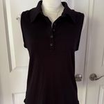 Elie Tahari super soft ribbed sleeveless polo top. Size L. MSRP $75 Photo 0