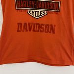 Harley Davidson Orange Sturgis South Dakota Logo V Neck Short Sleeve Graphic Tee Photo 2