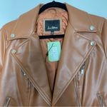 Sam Edelman NWT • Moto Jacket in Vegan Leather, Light Brown, Size Medium Photo 7