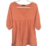 Madewell Marianna Puff-Sleeve Mini Dress Ground Clove Burnt Orange color raglan Photo 5