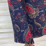 Vintage Dark Blue Paisley Faux Wrap Mini Skirt Size M Photo 5