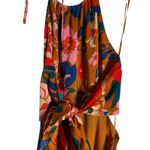 ASTR  Talitha Rust Floral Print Halter High Neck Tie Back Cocktail Midi Dress M Photo 11