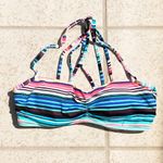 Apt. 9 🆕  striped underwire padded halter striped bikini top small colorful Photo 3
