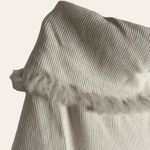 Love Token Ivory Ribbed Knit Rabbit Fur Trim Off The Shoulder Sweater Size M Photo 1