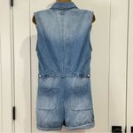 Juicy Couture  Chambray Romper Shortalls Sleeveless Collared Blue Small Y2K Photo 2