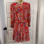 Gilner Farrar paisley mini dress small Red Photo 7