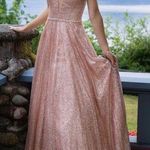 Dancing Queen Light Pink and Glittery Prom Dress Size Small Photo 0