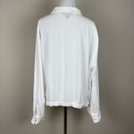 Vera Wang Simply  Blouse Top Womens XL White Roll Tab Button Up Tie Front Shirt Photo 3
