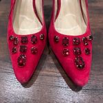Ellen Tracy Women Red Suede Embellished Slingback Heels Pumps Size 7.5 Photo 9