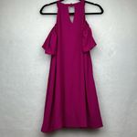 Lila Rose Lily Rose Mauve Berry Purple Chiffon Halter Trapeze Dress Cold Shoulder Sz L Photo 10