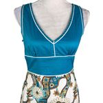 Chaudry Dress Medium Lightweight Summer Midi Sleeveless Dress Teal Floral New Photo 14