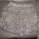 Pink Lily  Sequin White Mini Skort  Photo 0