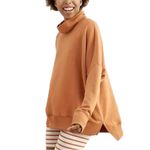 Aerie  Sunday Soft Turtleneck Burnt Orange Oversized Funnelneck Sweatshirt Small Photo 10