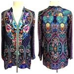 Johnny Was Silk HOUSTEIN CHARMEUSE TUNIC Embroidered NWT (oversized) Photo 1