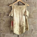 NWT Oh My Gauze! Top Size 1 (S/M) Tan Tie Dye Cold Shoulder Boho Photo 3