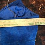 Alfred Angelo Vintage 90s  Long blue glitter v Neck crystal Formal dress‎ gown 8 Photo 6