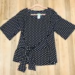 Stitch Fix NWT Navy blue/white polka dot West Kei  blouse size small Photo 2