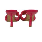 ZARA  Pink Leather Quilted Strap Square Toe Stiletto Slip On Heels Sandals Sz 7.5 Photo 2