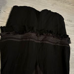 4SI3NNA Fringe black mesh sheer vneck romper black‎ size large Photo 5